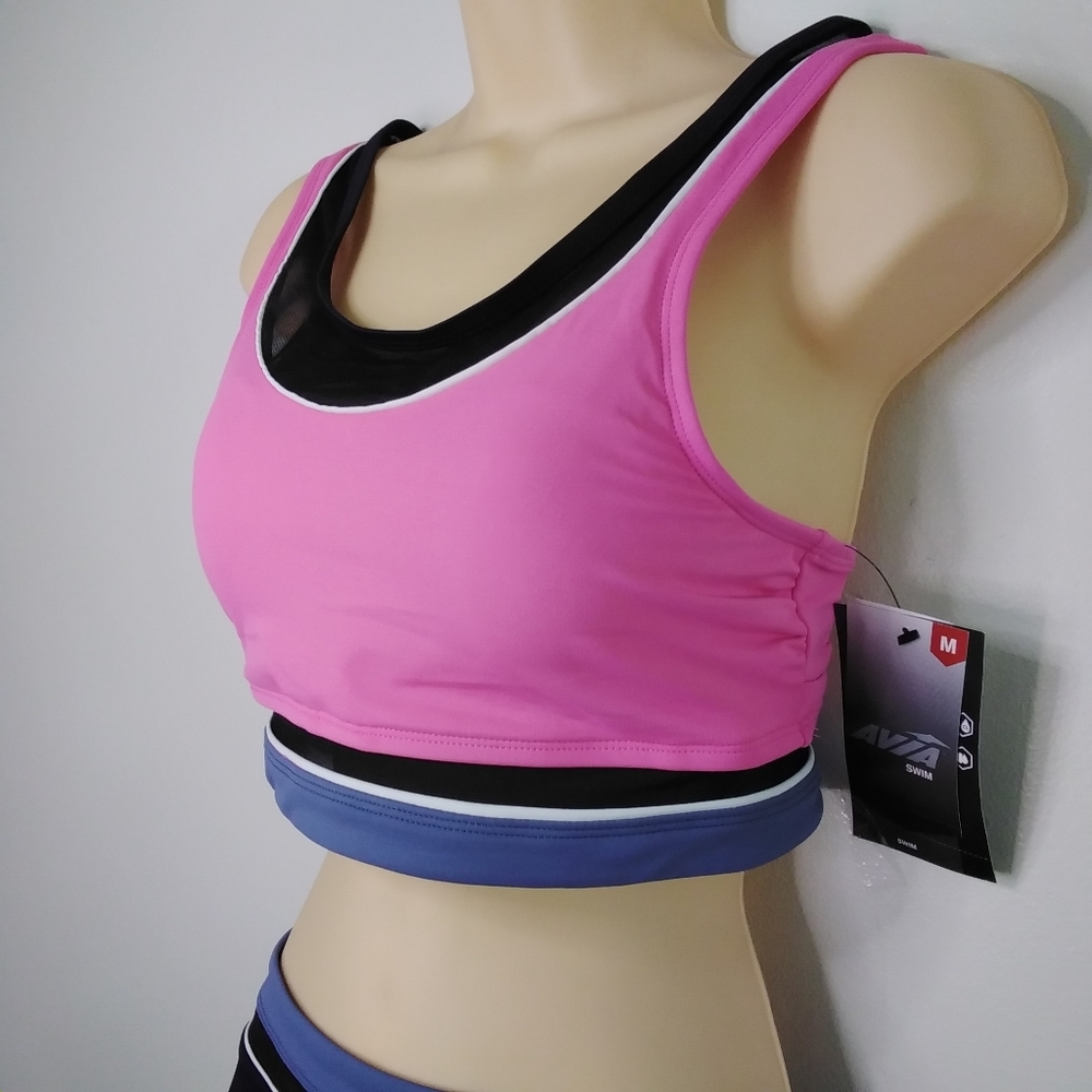 AVIA Women's Scoop Neck Bikini Top Swimwear Size Medium  Multi